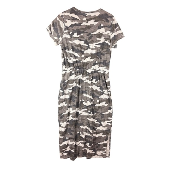 Old Navy Gray Camo Short Sleeve Cinched Waist Midi Dress – Sz L Tall - Picture 5 of 12
